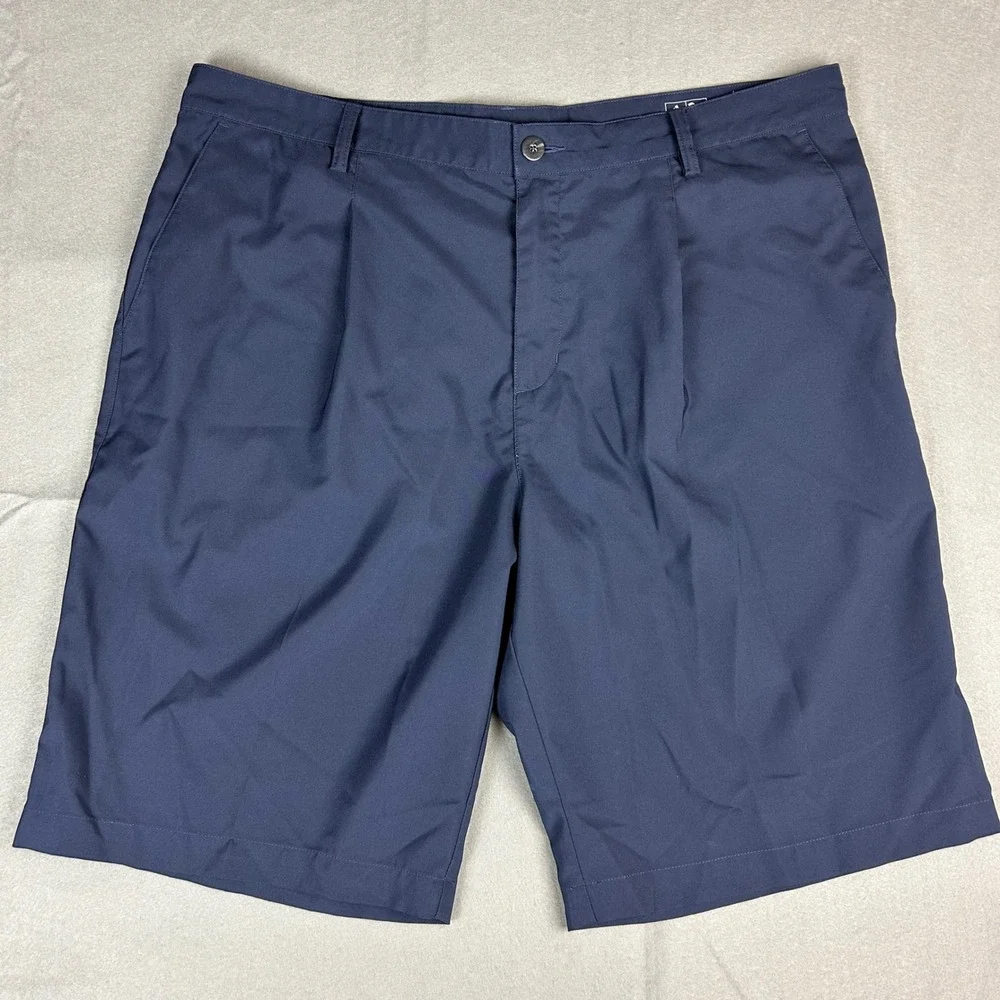 Adidas Golf Shorts Mens 38 Navy Blue Climalite Pleated Performance AE7005